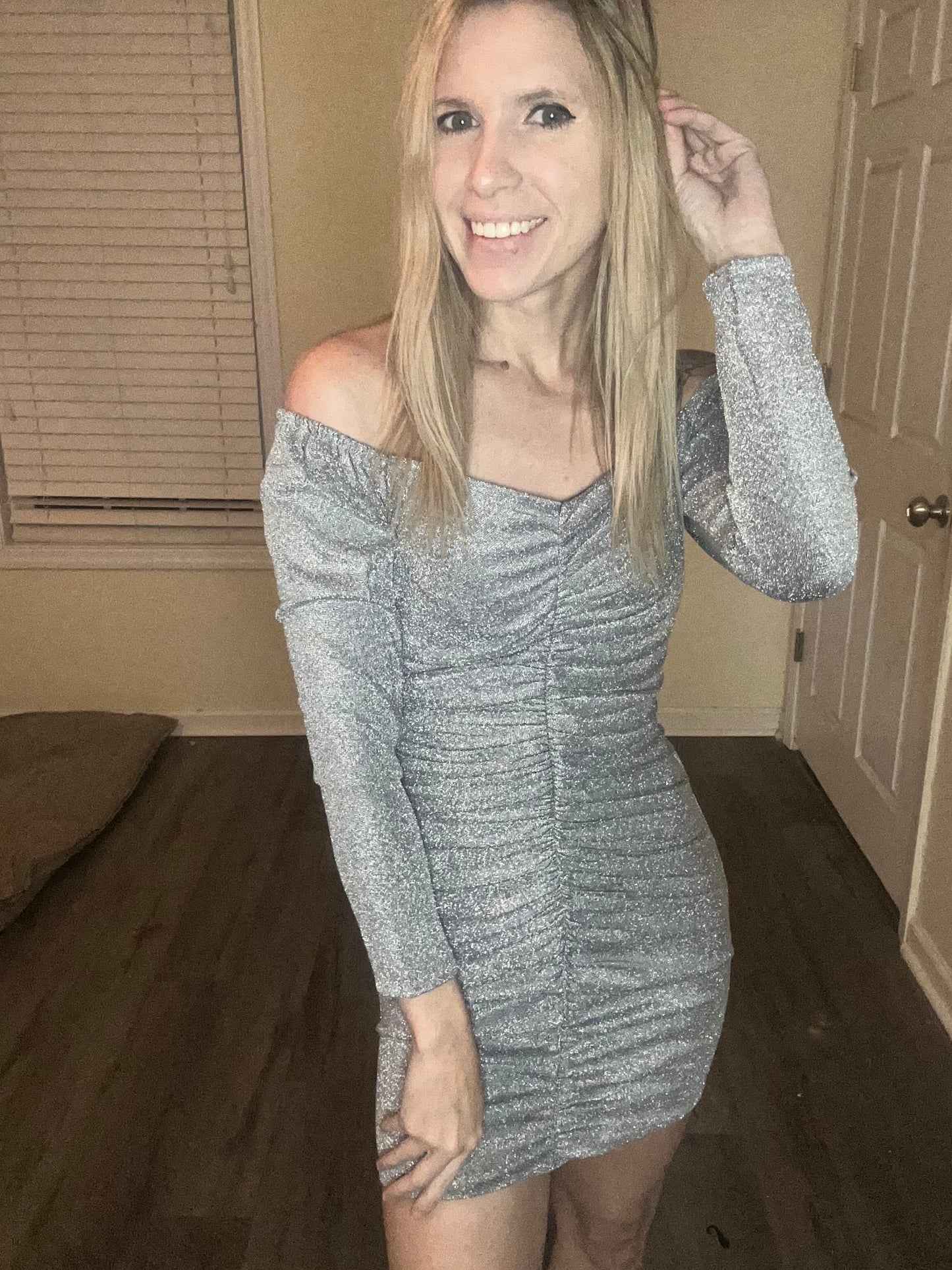 Silver Disco Mini Dress