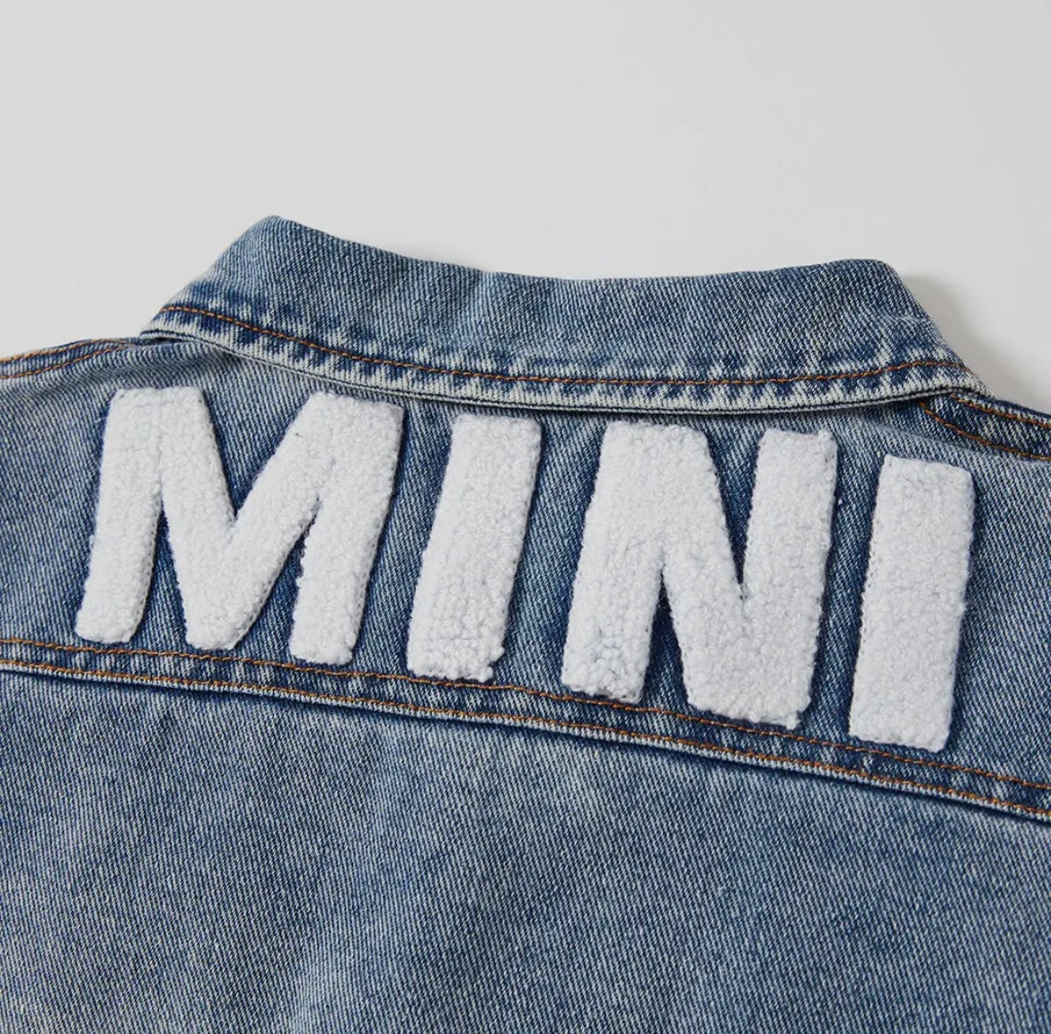 Mini denim button up