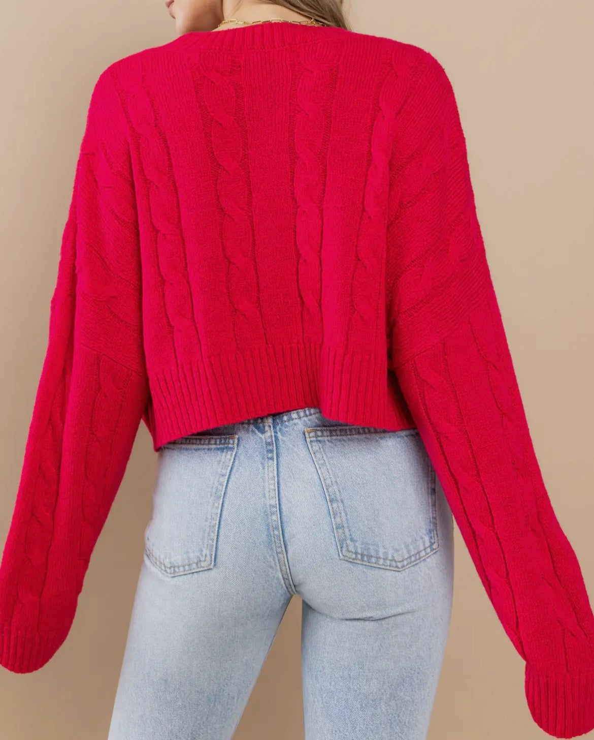 Pink knit cropped sweater